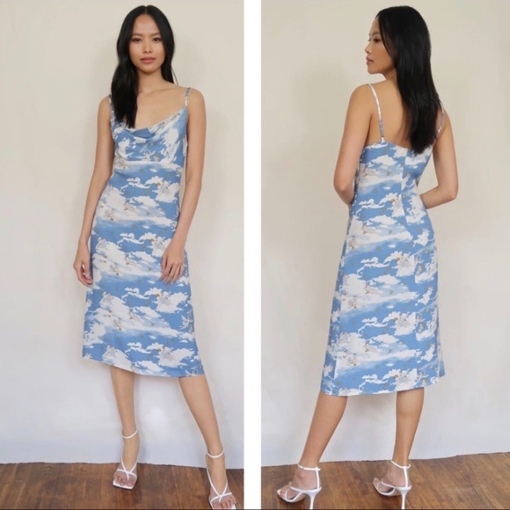 Reformation Astrid dress in Cielo print